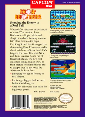 Snow Brothers (USA) box cover back